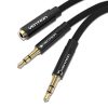 Vention BBTBY 2*3.5mm Male to 4 Pole3.55m Female Audio0.3M